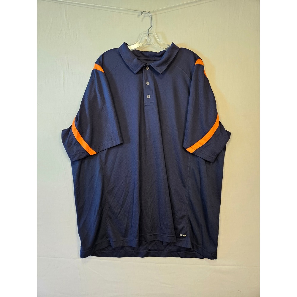 C9 by Champion Mens XXL Duo Dry Polo Shirt Navy Blue Orange Stripe T9541-BRZ